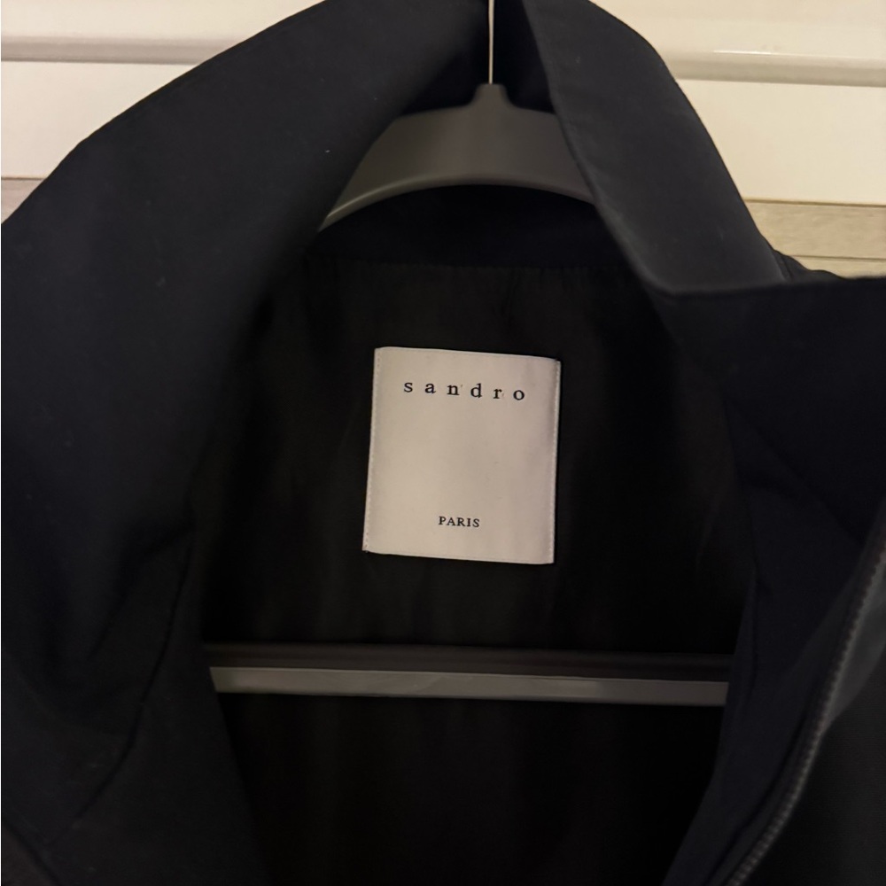 [Like New] Sandro Elegant Navy Bomber Jacket Outerwear